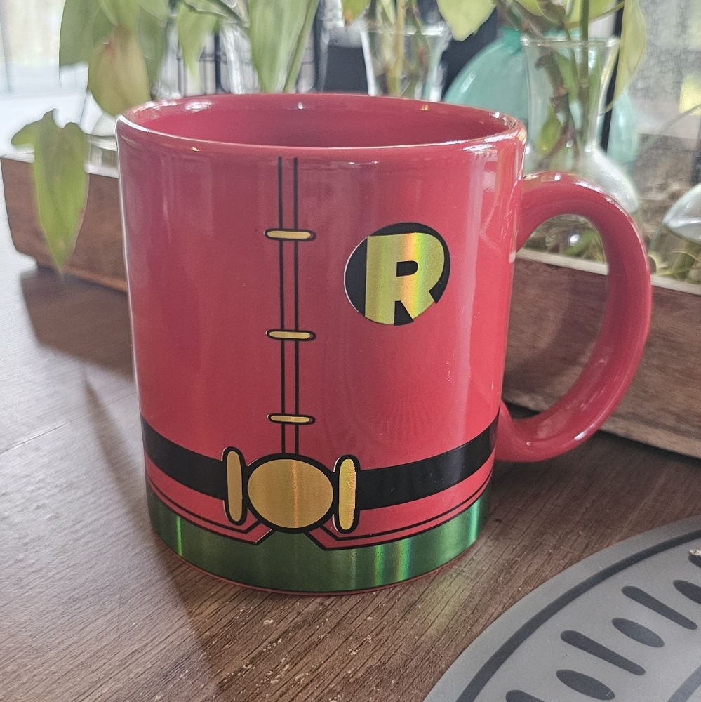 Rare DC Comics Robin Cup Mug Red 2014 Htf Batman Teen Titans‎ Coffee Tea Large